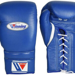 WINNING LACE-UP BOXING GLOVES - BLUE